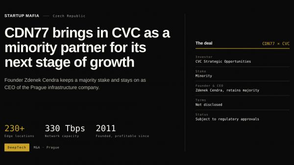 DeepTech M&A: CDN77 Agrees Partnership with CVC for the Next Stage of Its Infrastructure Growth